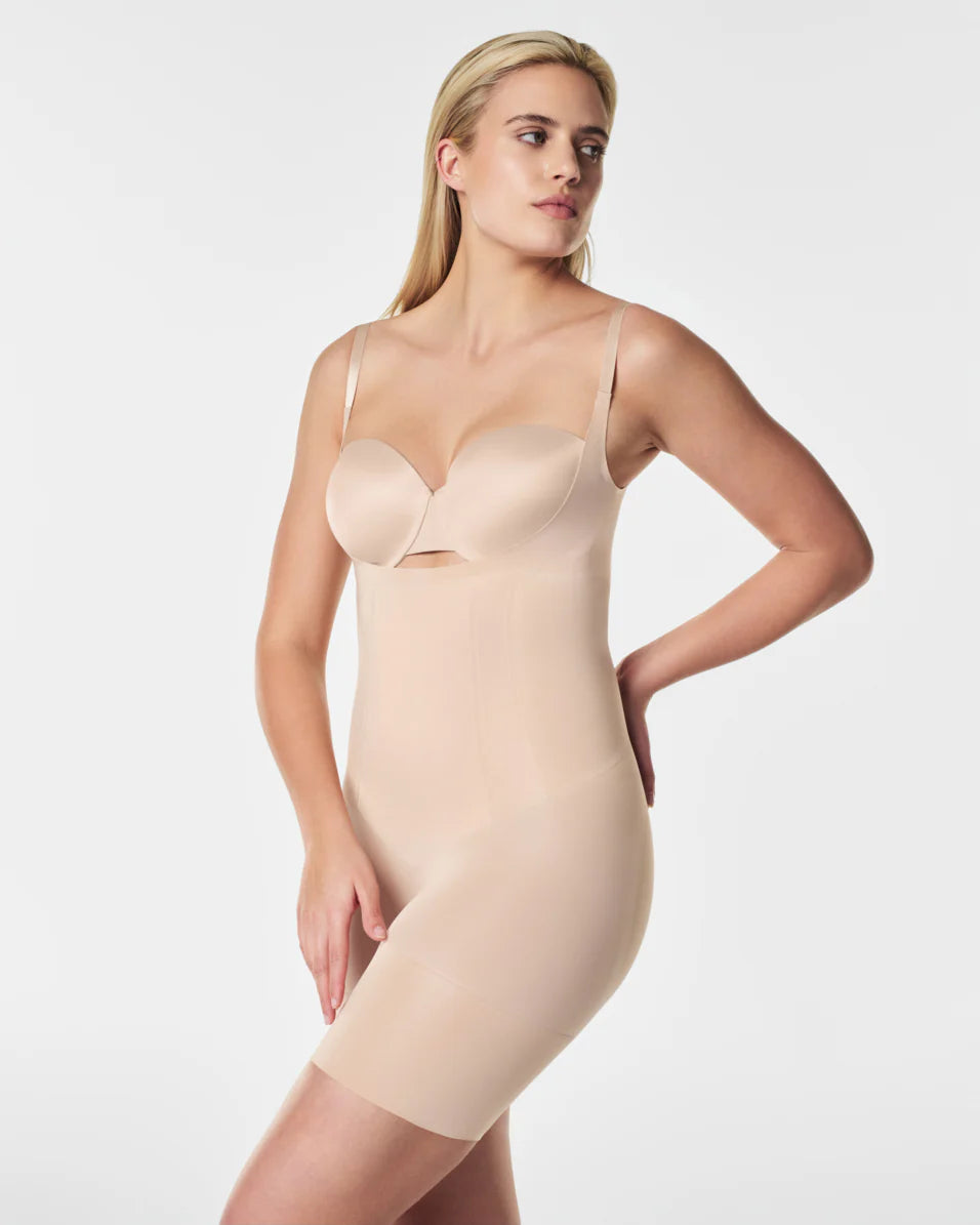 Oncore Open-Bust Mid-Thigh Bodysuit