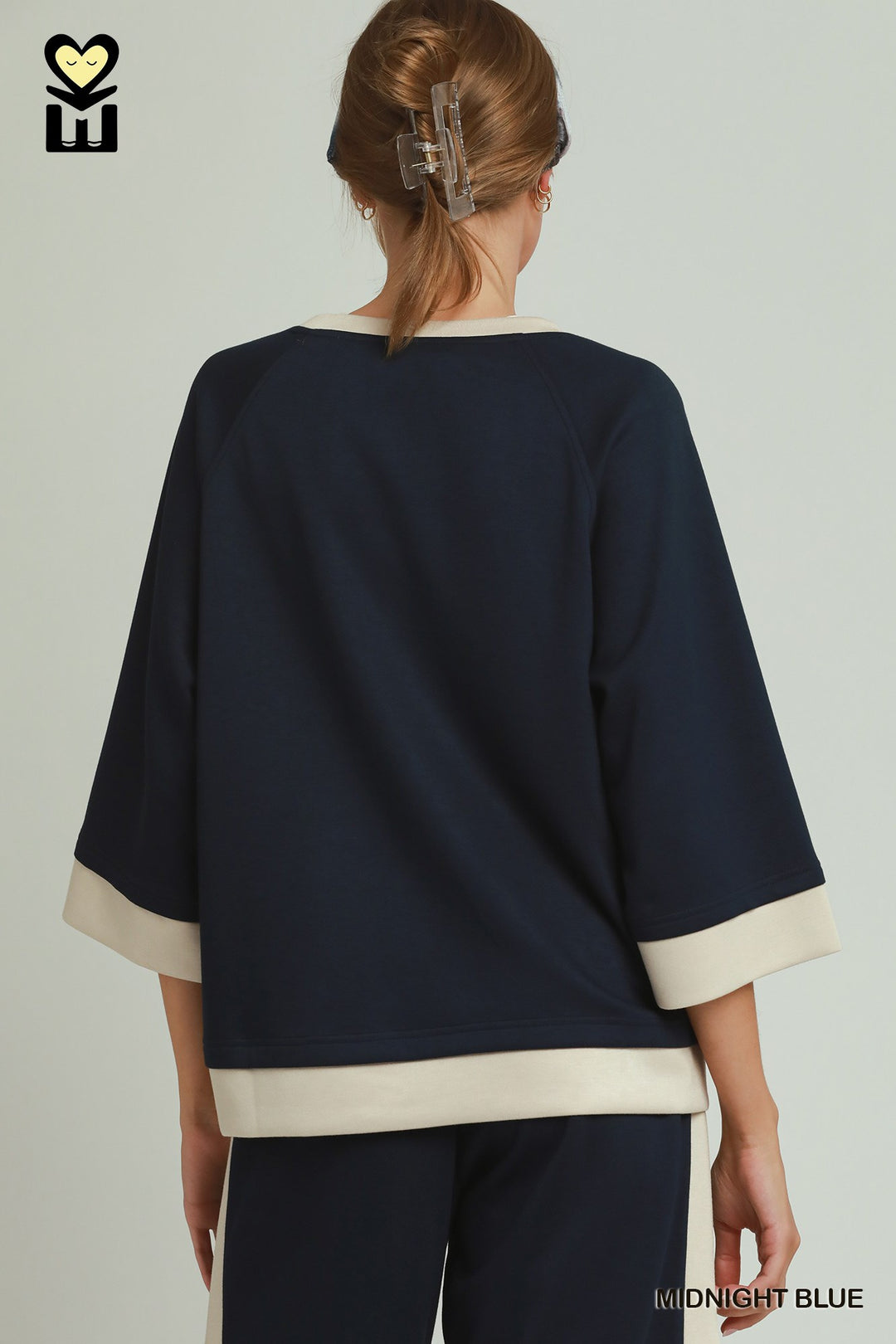 Luxeknit Colorblock Crewneck Raglan Sleeve Top
