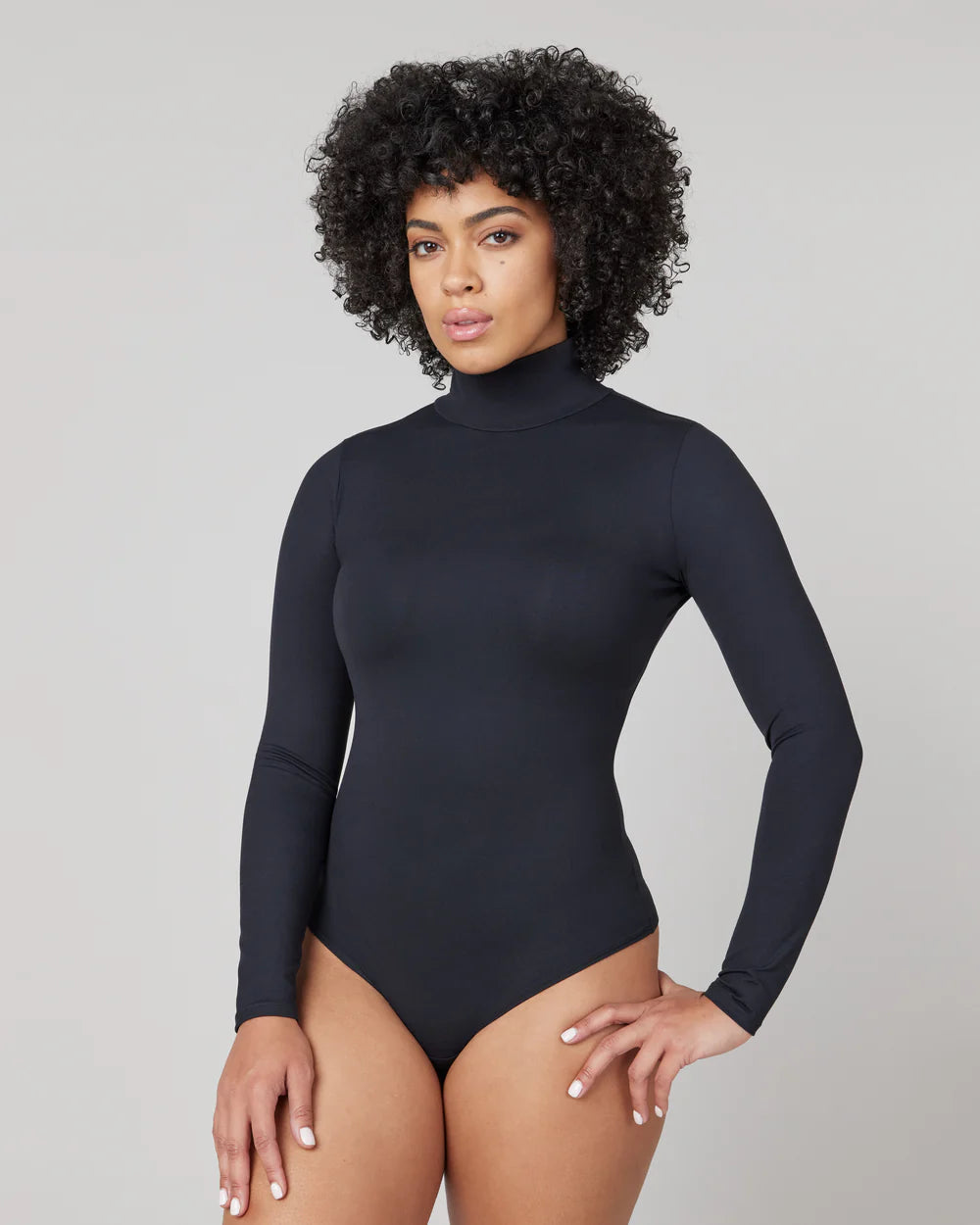 Suit Yourself Long Sleeve Turtleneck Thong Bodysuit