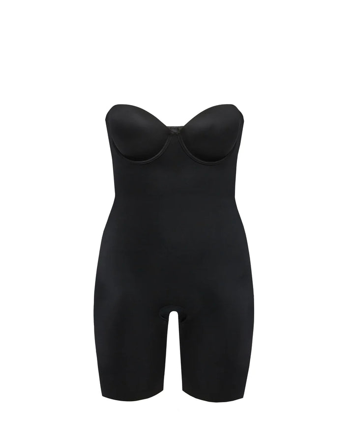 SPANXshape Suit Your Fancy Strapless Cupped Mid-Thigh Bodysuit