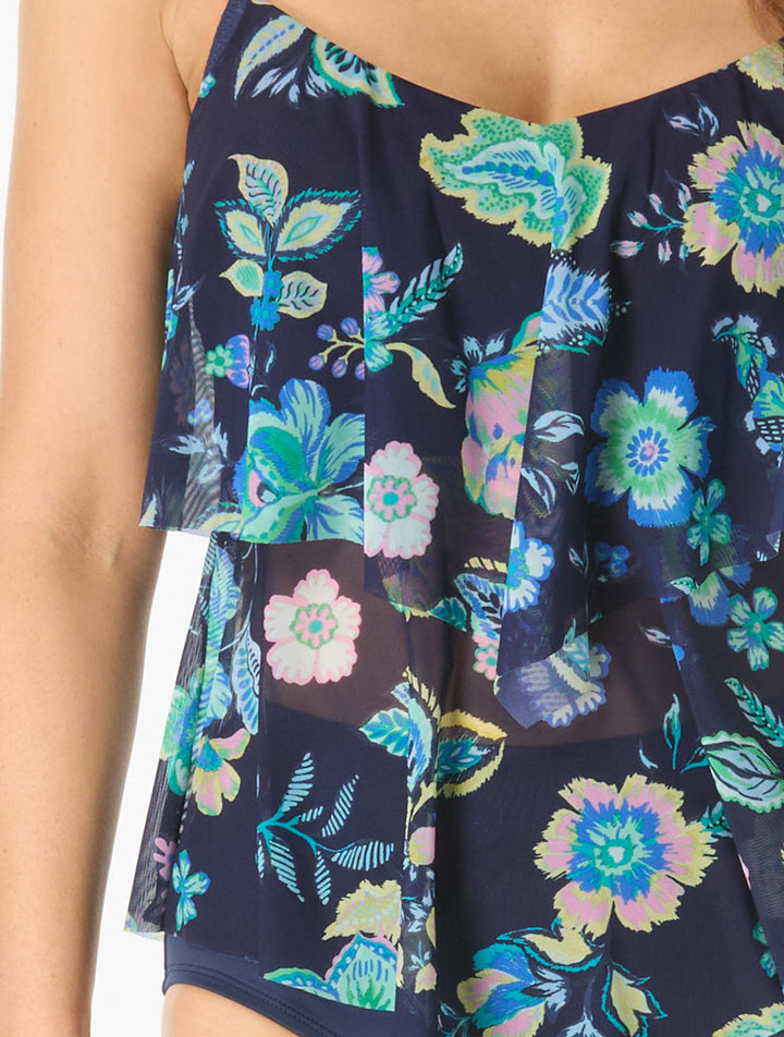 Portia Mesh Layer Tankini / Paradise Paisley