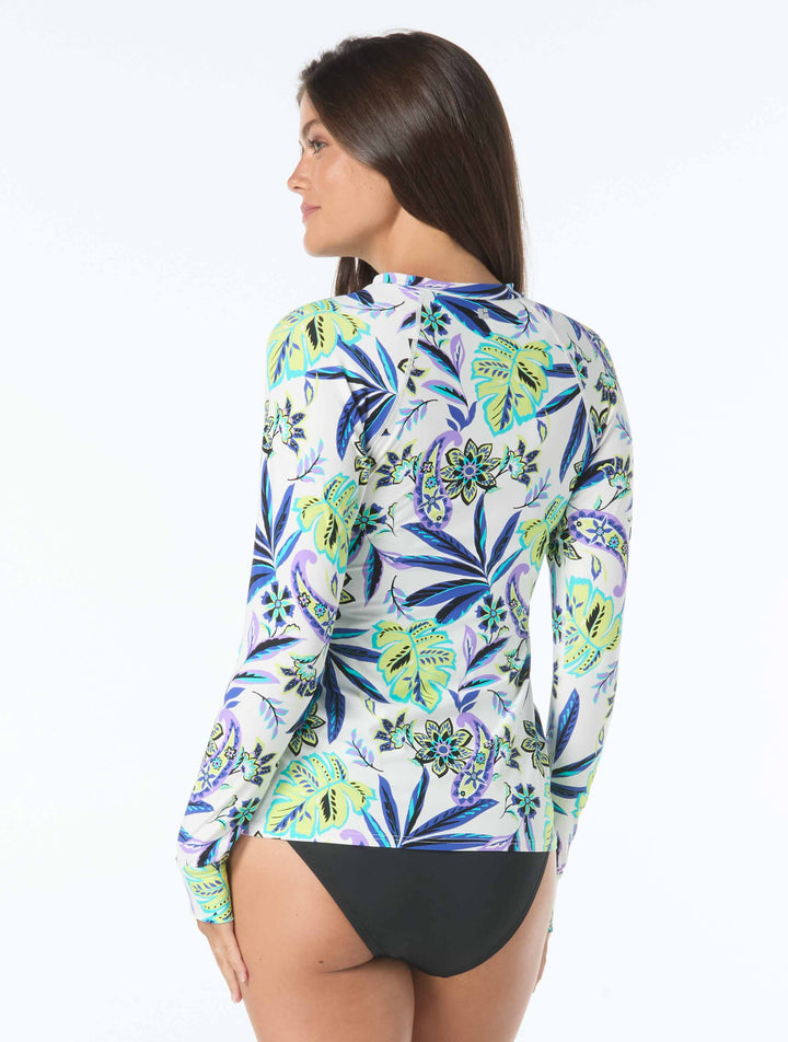 Ava Zip Front Rashguard / Aruba Bloom