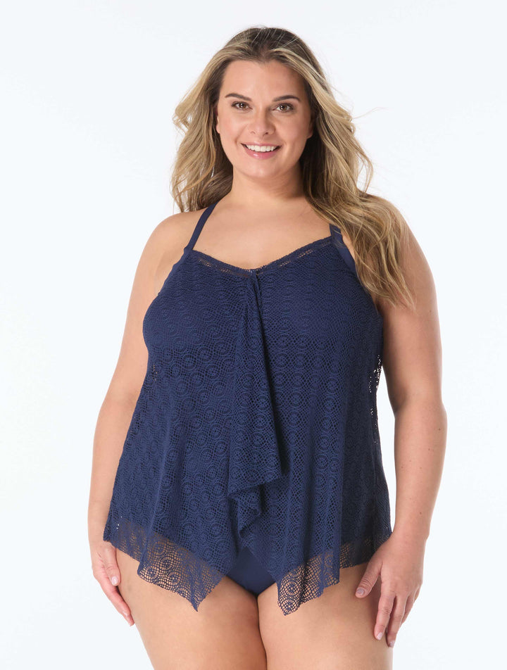 Kerry Plus Mesh Underwire Underwire Tankini / Sunburst Crochet