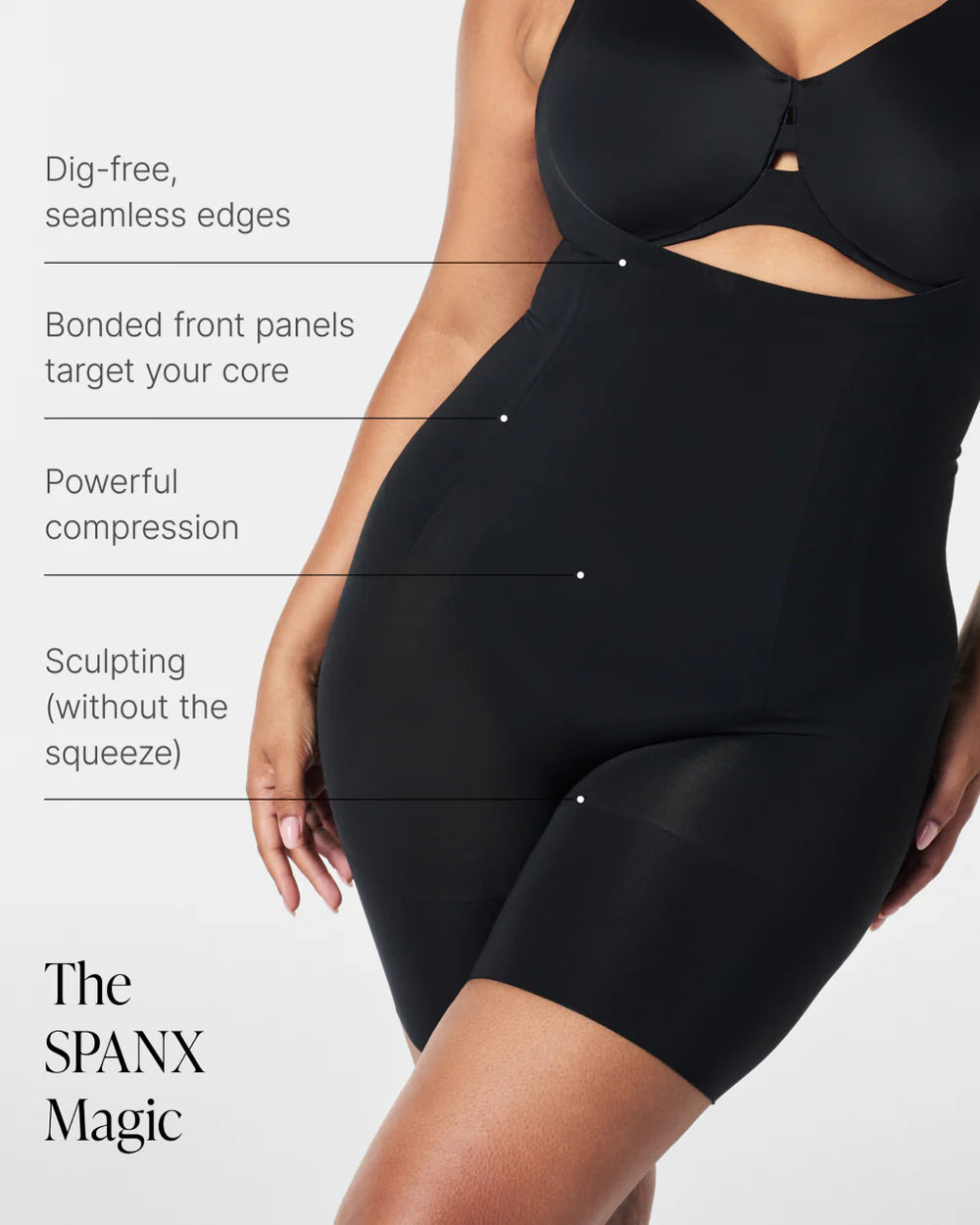 Oncore Open-Bust Mid-Thigh Bodysuit