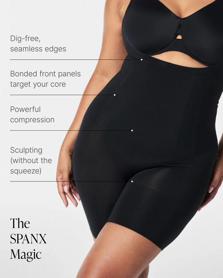 Oncore Open-Bust Mid-Thigh Bodysuit