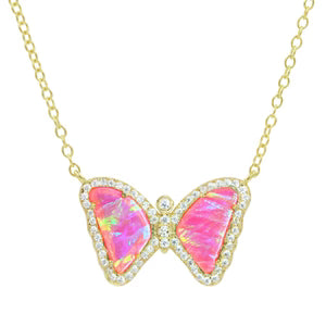 Mini Opal Butterfly Necklace