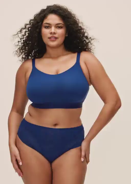 Downtime French Navy Wireless Bralette